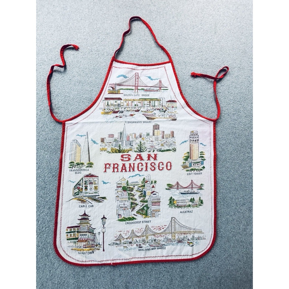 Vintage San Francisco Tank Womens One Size Multicolor Souvenir Travel Apron